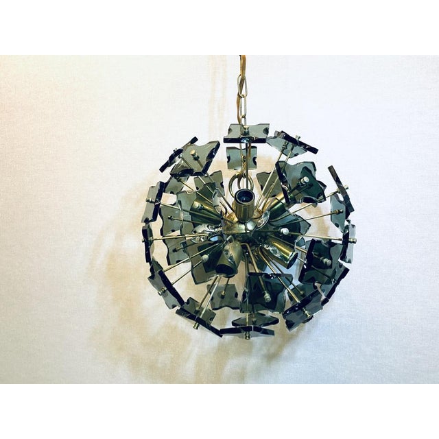 Metal Sputnik Italian Rauch-Murano Glass and Metal from Fontana Arte, 1960s For Sale - Image 7 of 18