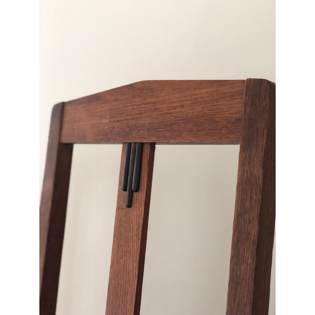 Pair of Oak Art Deco Amsterdam School Dining Chairs 1920s For Sale - Image 4 of 11