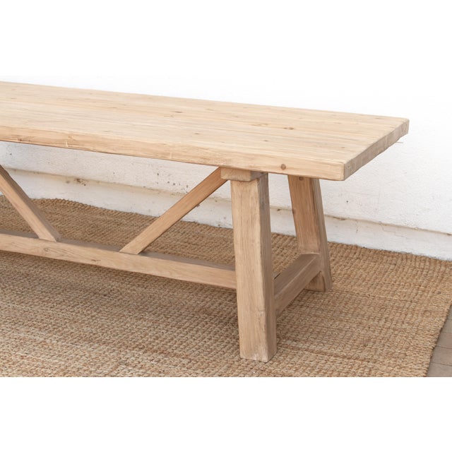 Traditional The Provencal, 96" Reclaimed Wood Trestle Dining Table For Sale - Image 3 of 11