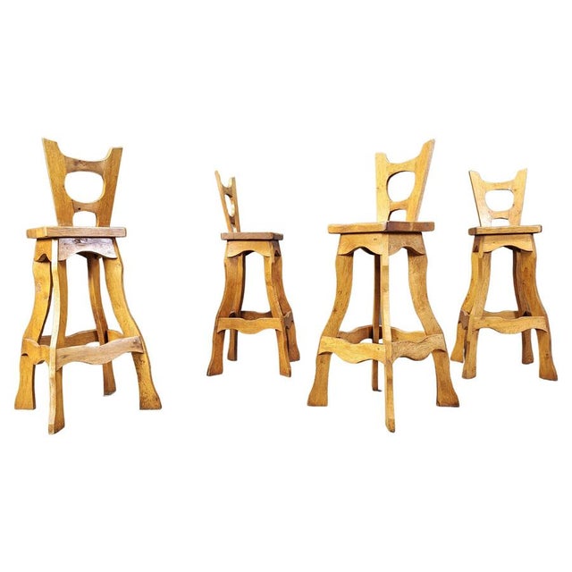 Vintage Brutalist Bar Stools, 1960s, Set of 4 For Sale - Image 11 of 11