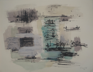 After Jean Bazaine, Landscape in Fog, 1958, Stencil on Paper