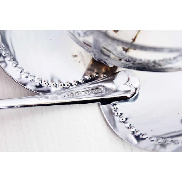 1930s English Art Nouveau Silver Metal and Glass Sugar Bowl For Sale - Image 5 of 10