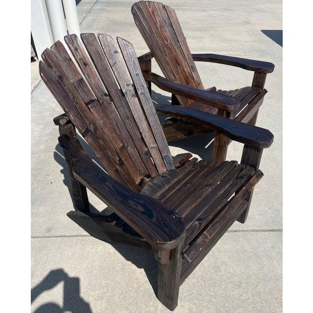 Adirondack High Back Chairs, Pair | Chairish