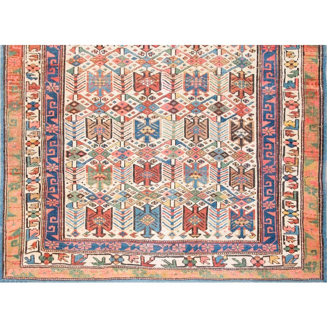 Cream Late 19th Century Kazak Rug For Sale - Image 8 of 13