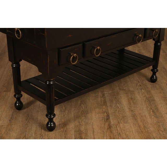 French Colonial Style Butcher Block Kitchen Island For Sale - Image 9 of 18