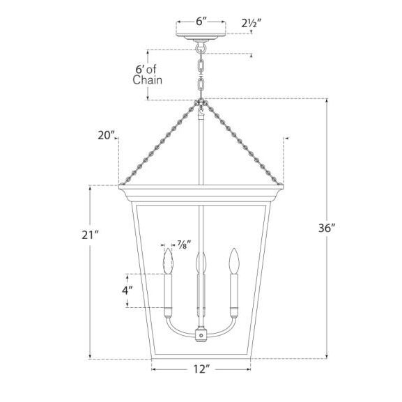 Visual Comfort Chapman & Myers for Visual Comfort Signature Cornice Large Lantern in Hand-Rubbed Antique Brass For Sale - Image 4 of 4
