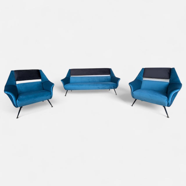 Velvet Living Room Set, 1960s, Set of 3 For Sale - Image 14 of 14