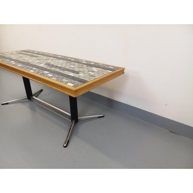 Vintage Coffee Table in Ceramic, Wood and Metal, 1960s For Sale - Image 4 of 16