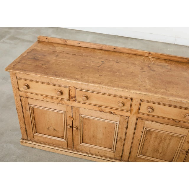 19th Century Country French Provincial Pine Sideboard 7 Ft For Sale In Sacramento - Image 6 of 18