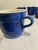 Mid-Century Modern Vintage Emile Henry France Cobalt Blue Ribbed Mugs, Set of 4 For Sale - Image 3 of 8
