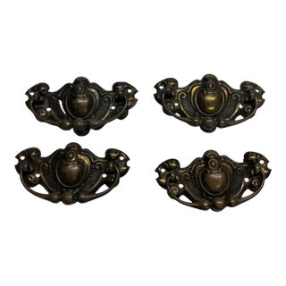 Antique French Drawer Pulls Set/4 For Sale
