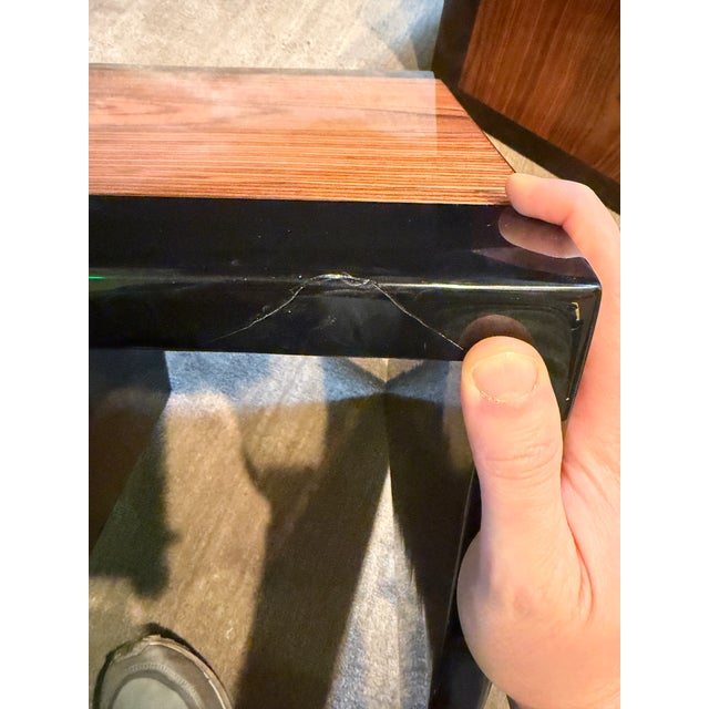 Mid Century Modern Stacking Table Set High Gloss and Zebrawood in the Style of Willy Rizzo. For Sale - Image 12 of 12