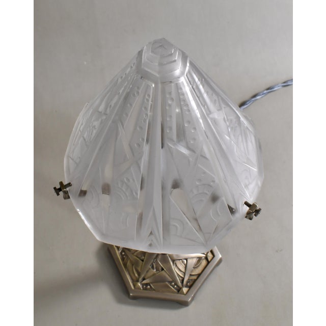 1920s French Art Deco Lamp by P. Maynadier - 1930 France For Sale - Image 5 of 11