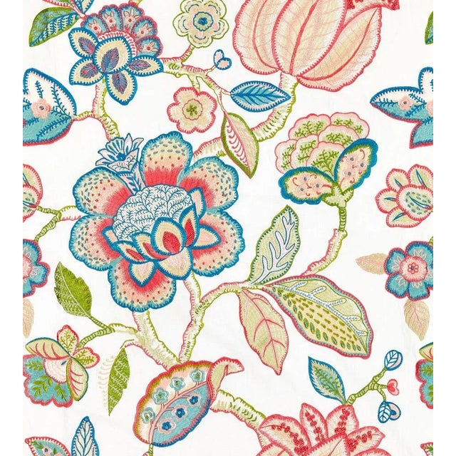 Traditional Sample - The House of Scalamandré Coromandel Embroidery Fabric, Bloom For Sale - Image 3 of 3