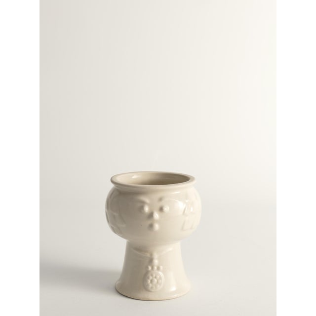 Scandinavian Modern White Porcelaine Face Vase by Ancher Iversen For Sale - Image 4 of 13