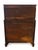 Mid 20th Century Vintage Bookmatched Flame Mahogany Tall Chest Dresser, Painted White With Brass Hardware For Sale - Image 5 of 6