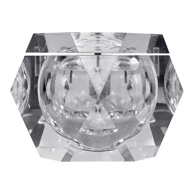 Vintage Postmodern Lucite Faceted Octagonal Ice Bucket by Carole Stupell For Sale