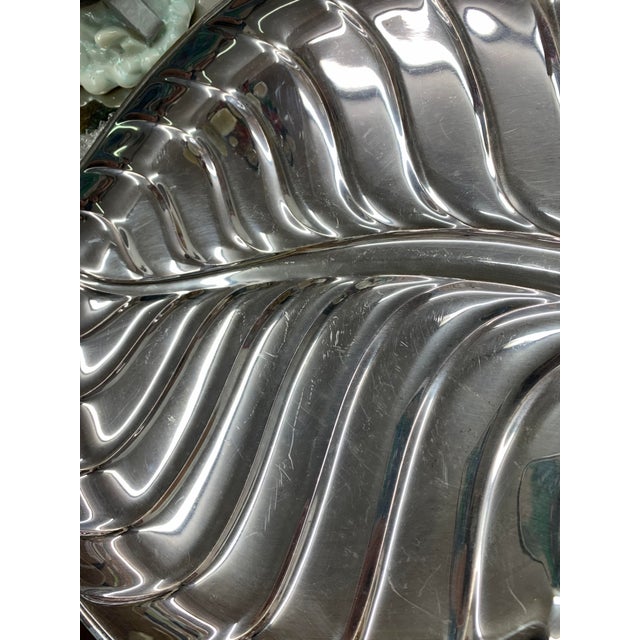 Mid 20th Century Silver Leaf Design Tray by International Silver Company For Sale - Image 5 of 6