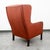 Mid Century Danish Modern Lounge Chair Wingback Red Leather High Back Tufted MCM For Sale - Image 4 of 12