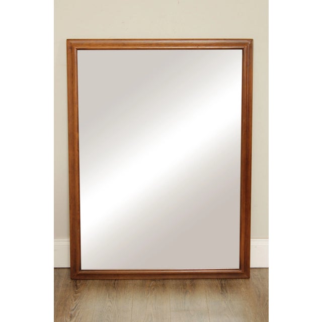 High Quality American Made Solid Walnut Frame Wall Mirror, Illegibly Stamped on Reverse