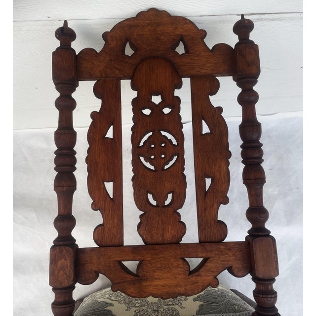 19th Century Neo-Renaissance Oak Chair For Sale - Image 12 of 18
