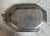 Silver Vintage Pewter Octagonal Serving Platter With Geese Design For Sale - Image 8 of 8