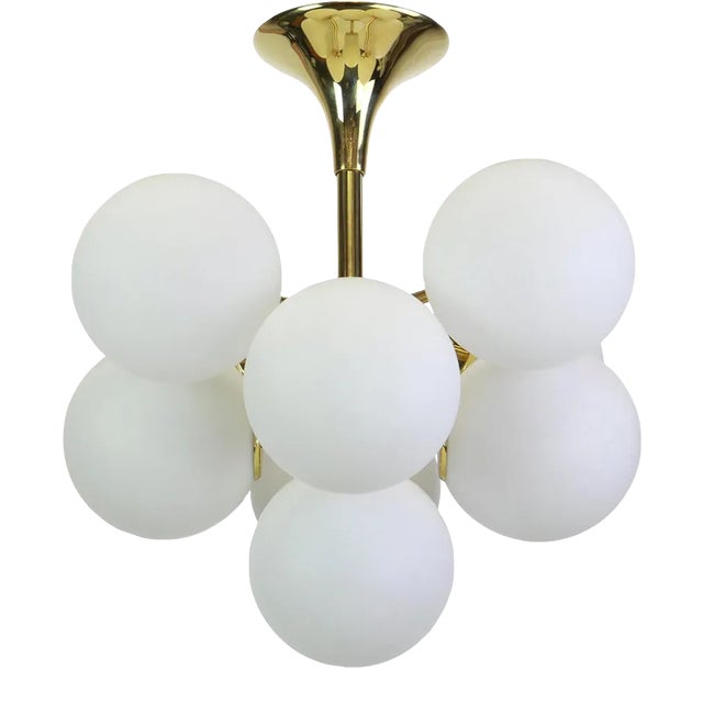 Swiss Atomic Brass Chandelier, 1960s For Sale