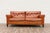 American Vintage 1970s Honey Tan Leather Sofa | Tufted Feather Cushion Sofa, American Mid-Century Lounge Seating For Sale - Image 3 of 18