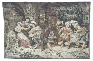 Antique French Aubusson Style Jacquard Tapestry, 1890s