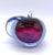 Italian Barbini Style 20th Century Italian Murano Somerso Blue, Red & Purple Apple Paperweight For Sale - Image 3 of 8
