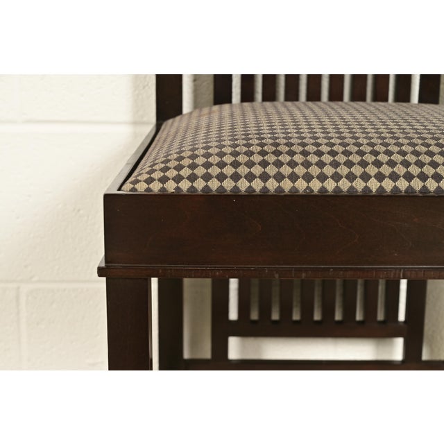 Brown Frank Lloyd Wright for Cassina Arts & Crafts Dark Cherry Wood Dining Chairs, Set of Eight For Sale - Image 8 of 13