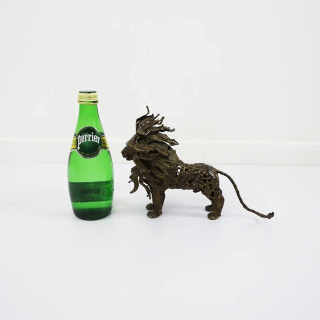 1970s Pal Kepenyes Lion Steel and Bronze Sculpture For Sale - Image 5 of 6
