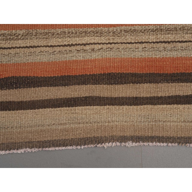 Terra Cotta 1970s Vintage Handmade Wool Cotton Terracotta Runner Rug For Sale - Image 8 of 11