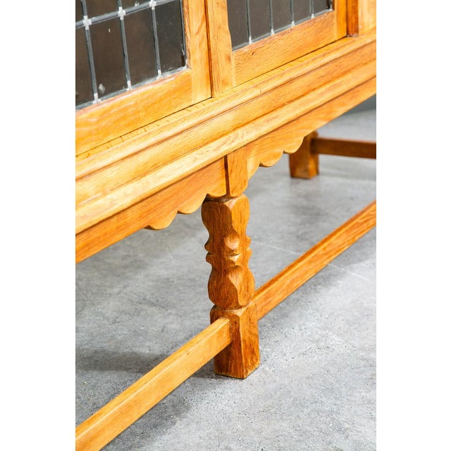 Mid Century Danish Modern Cabinet Credenza Glass Henning Kjernulf White Oak, Attributed For Sale - Image 10 of 12