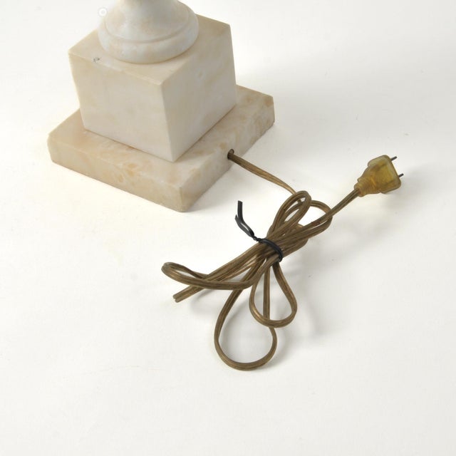 Vintage Carved Alabaster Lamp For Sale - Image 11 of 13