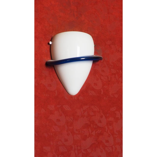 Glass Blue Swan Wall Lamps by Tina Aufiero for Venini, 1985, Set of 8 For Sale - Image 7 of 10