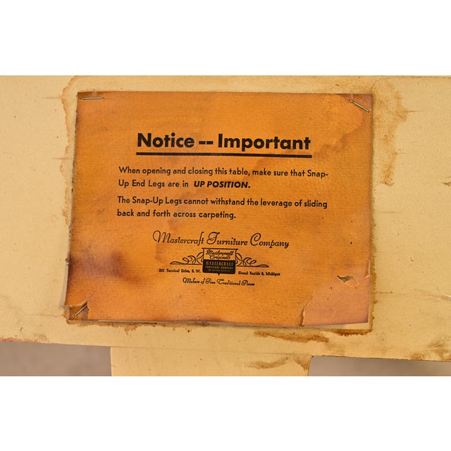 Mastercraft Italian Neoclassical Walnut and Burl Wood Parcel Gilt Pedestal Extension Dining Table For Sale - Image 14 of 15