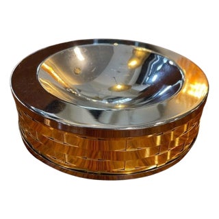 Woven Brass and Steel Catchall Tray, 1970 For Sale