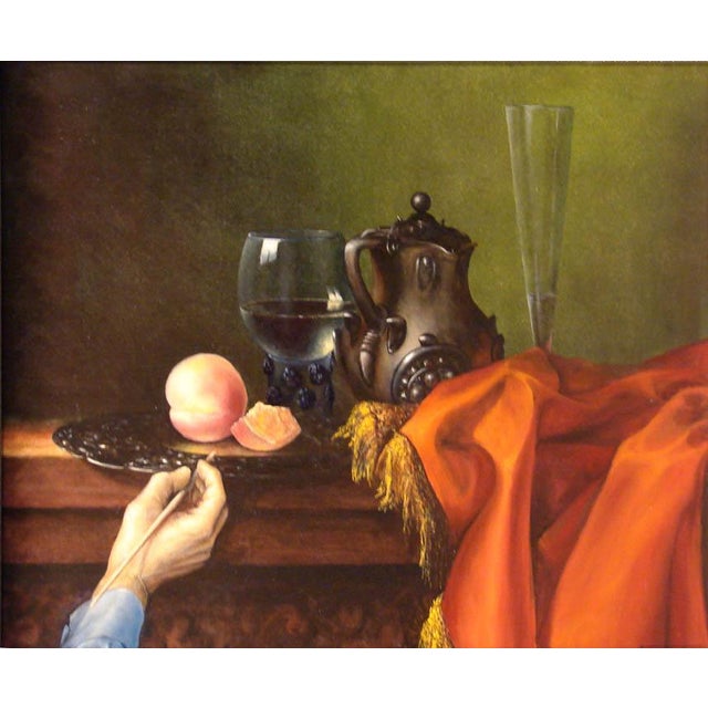 "Still Life & Self Reflection" 1996 by Fazly Original Oil on Canvas Hand signed by the artist Image Size: 23" x 29" Framed...