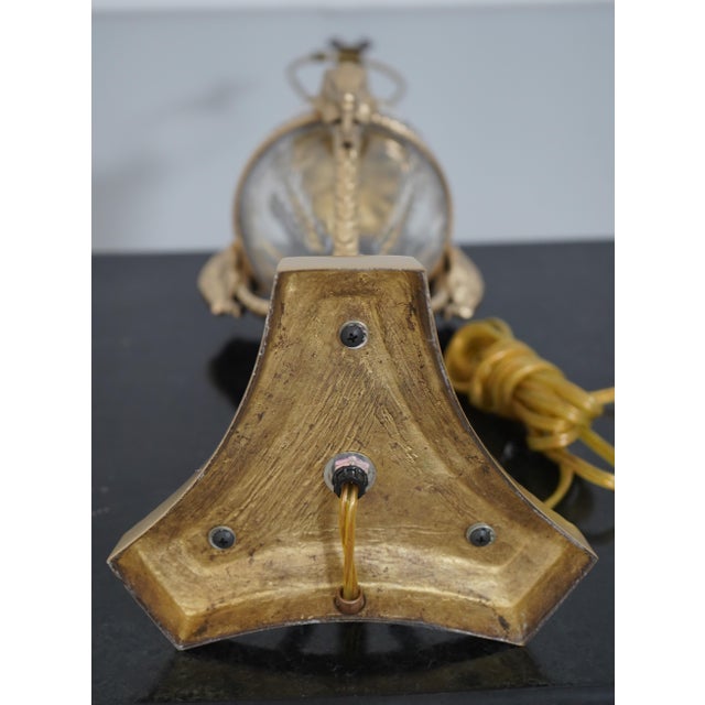 Pair Rams Head Brass & Crystal Regency Lamps For Sale - Image 10 of 10