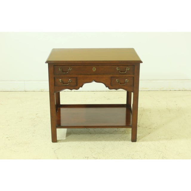 Brown Baker Chippendale Style 3 Drawer Mahogany Occasional Stand For Sale - Image 8 of 8