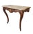 with serpentine rasotica marble top above a conforming carved oak base with dramatic scalloped apron centering a bold...