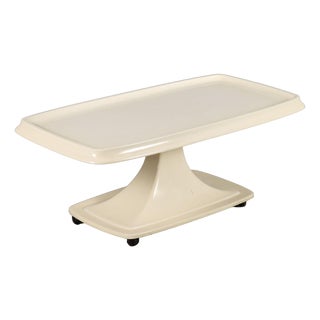 Vintage Plastic Coffee Table with Wheels, Italy, 1970s For Sale