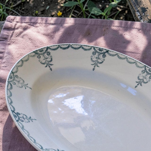 Large Antique French Platter from Moulin Des Loups, 1888 For Sale - Image 3 of 7