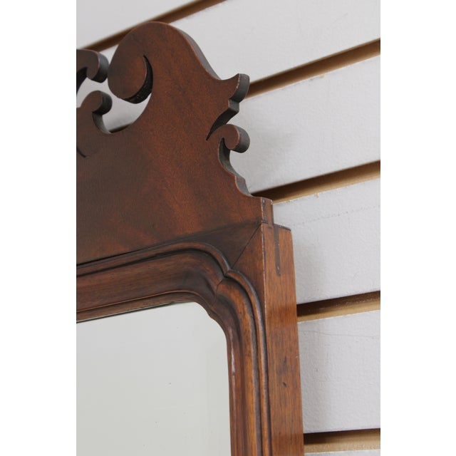 Brown Chippendale Style Mahogany Tall Wall Mirror For Sale - Image 8 of 13