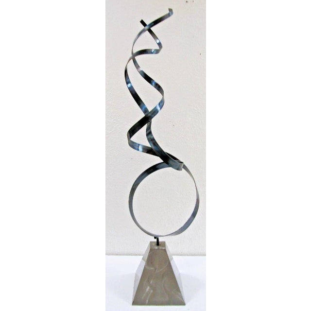 1980s Euphoric Flame Metal Sculpture 36" Tall Original Peterson Artwork For Sale - Image 9 of 12