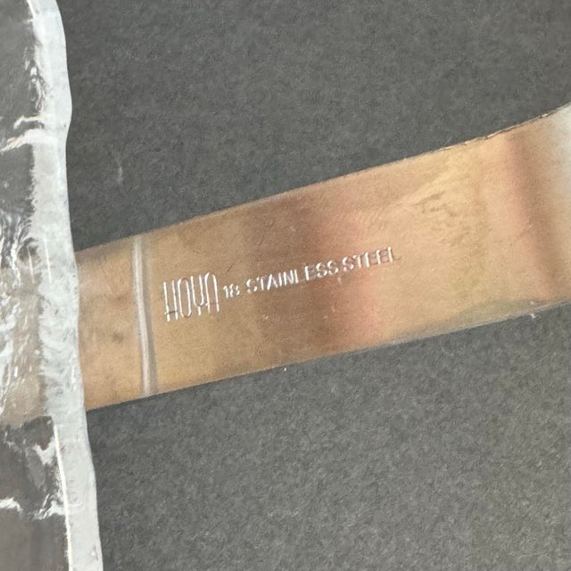 Mid Century Hoya Ice Bucket & Rocks Glasses MCM Frosted Glass Ice Cube Set of 3 For Sale - Image 12 of 12