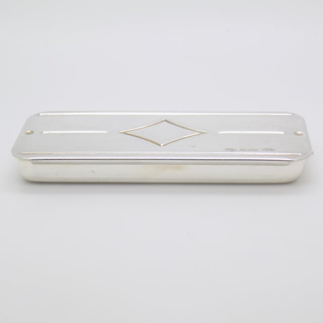 Vintage Italian Genuine Silver 800 Rectangular Pill Box by Greggio, 1970s For Sale - Image 10 of 14