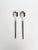 Elegant pair of French salad servers crafted in polished metal with elongated handles featuring an Art Deco-inspired...
