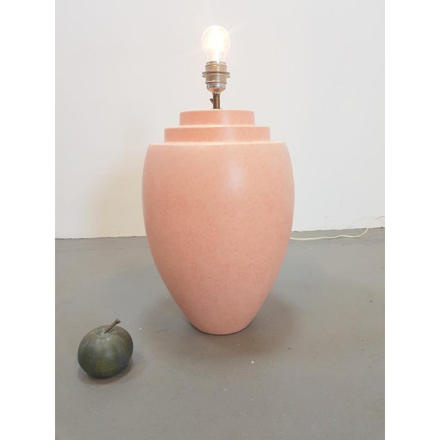 Large Pink Ceramic Table Lamp from Kostka, France, 1970s For Sale - Image 6 of 9